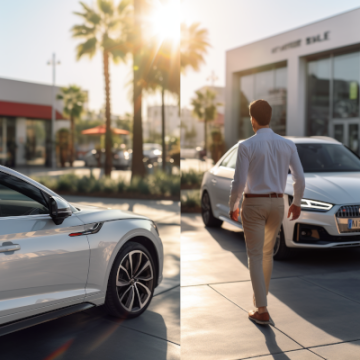 person driving and person walking